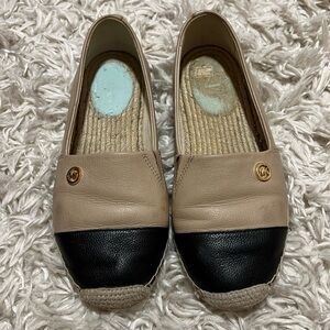 SOLD Michael Kors Espadrilles colorblock leather tan/black